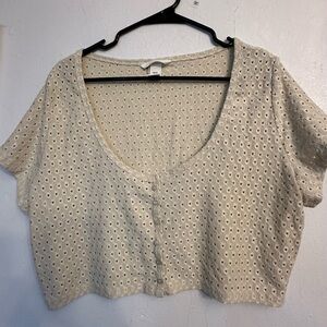 H&M Button Cropped Top